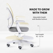 Kids Desk Chair - Children Office Study Seat with Footrest NOVA - Grey V274-FT-OC-2611F-FGY