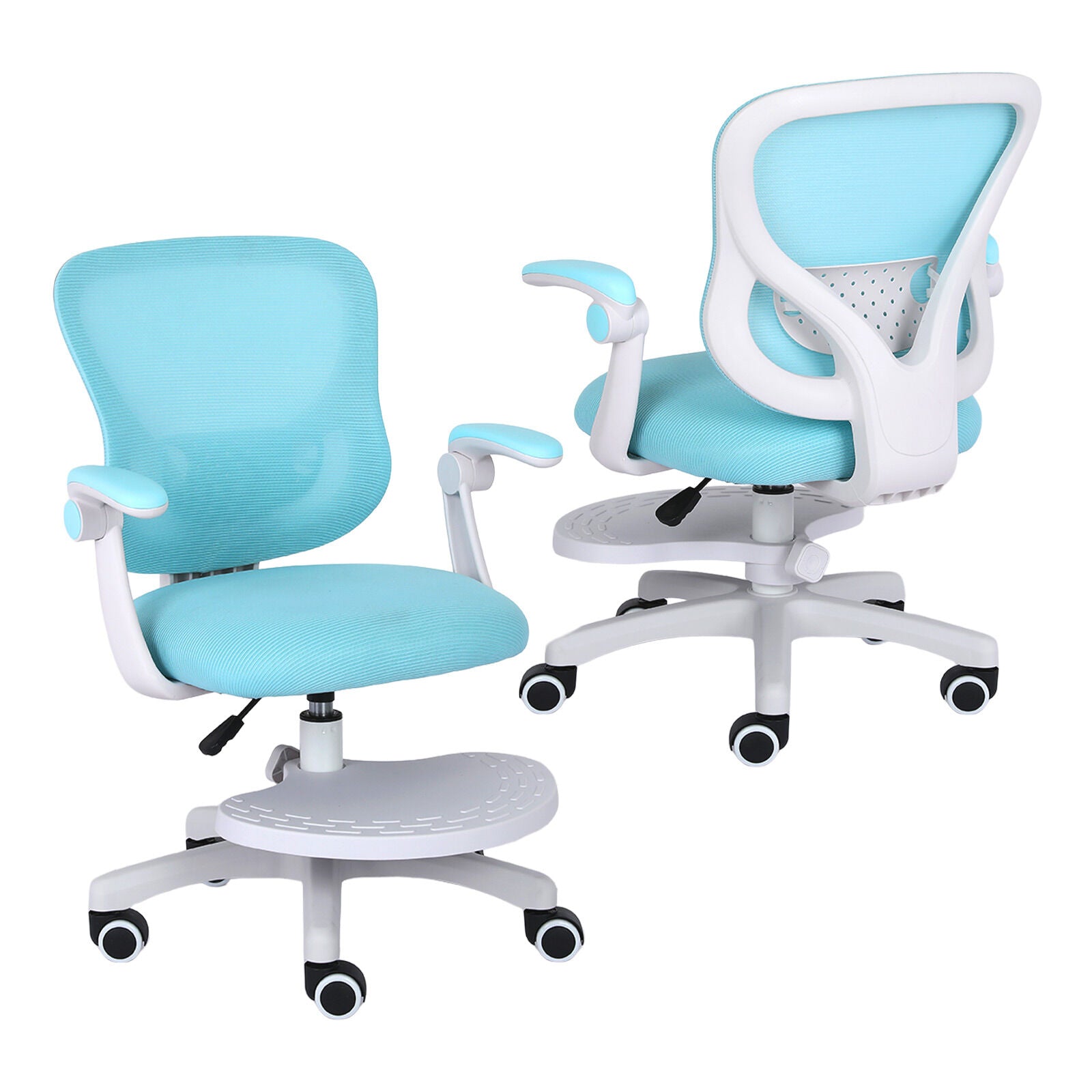 Kids Desk Chair - Children Office Study Seat with Footrest CILO - Blue V274-FT-OC-2615-FBU