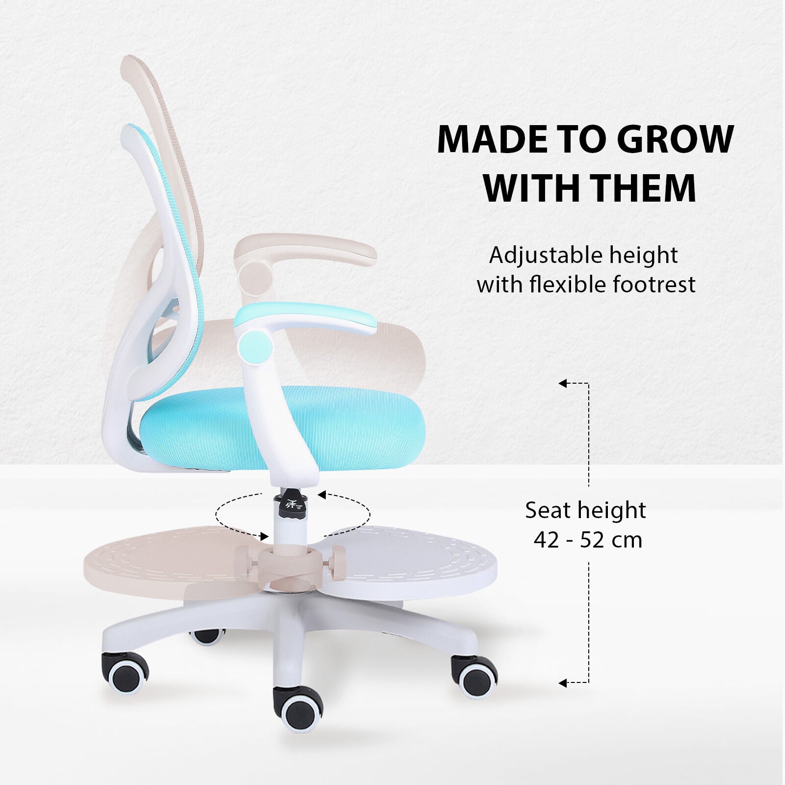 Kids Desk Chair - Children Office Study Seat with Footrest CILO - Blue V274-FT-OC-2615-FBU
