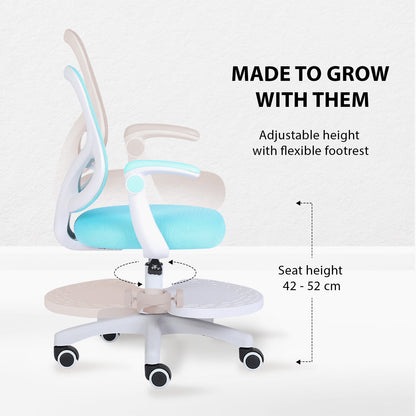 Kids Desk Chair - Children Office Study Seat with Footrest CILO - Blue V274-FT-OC-2615-FBU