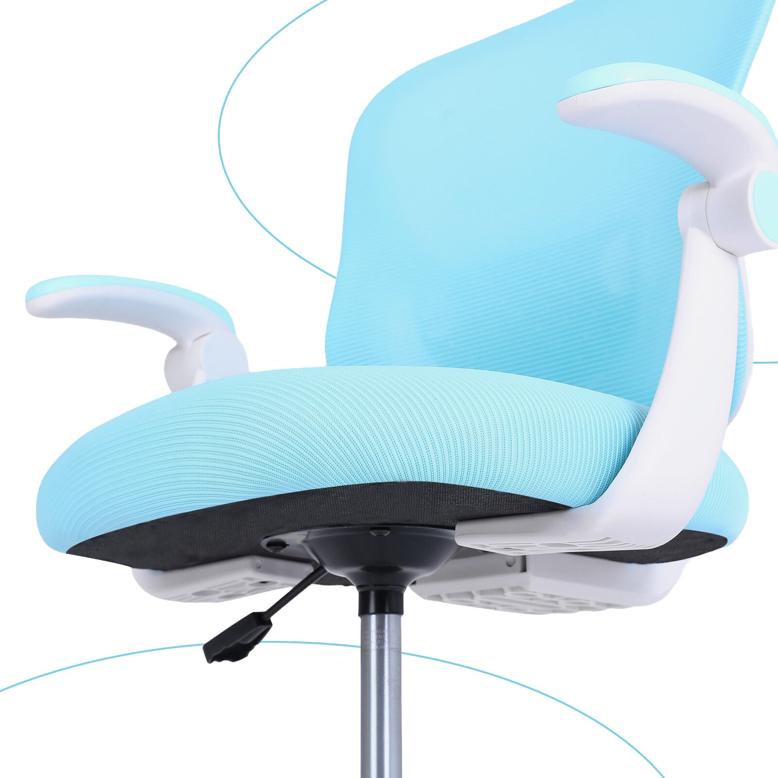 Kids Desk Chair - Children Office Study Seat with Footrest CILO - Blue V274-FT-OC-2615-FBU