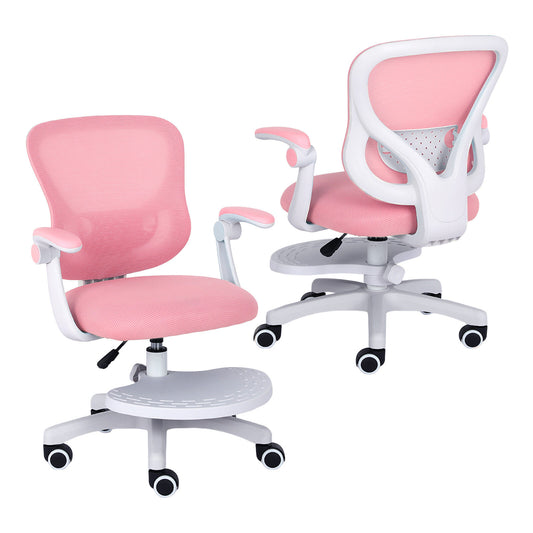 Kids Desk Chair - Children Office Study Seat with Footrest CILO - Pink V274-FT-OC-2615-FPK