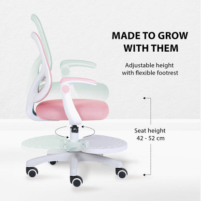 Kids Desk Chair - Children Office Study Seat with Footrest CILO - Pink V274-FT-OC-2615-FPK