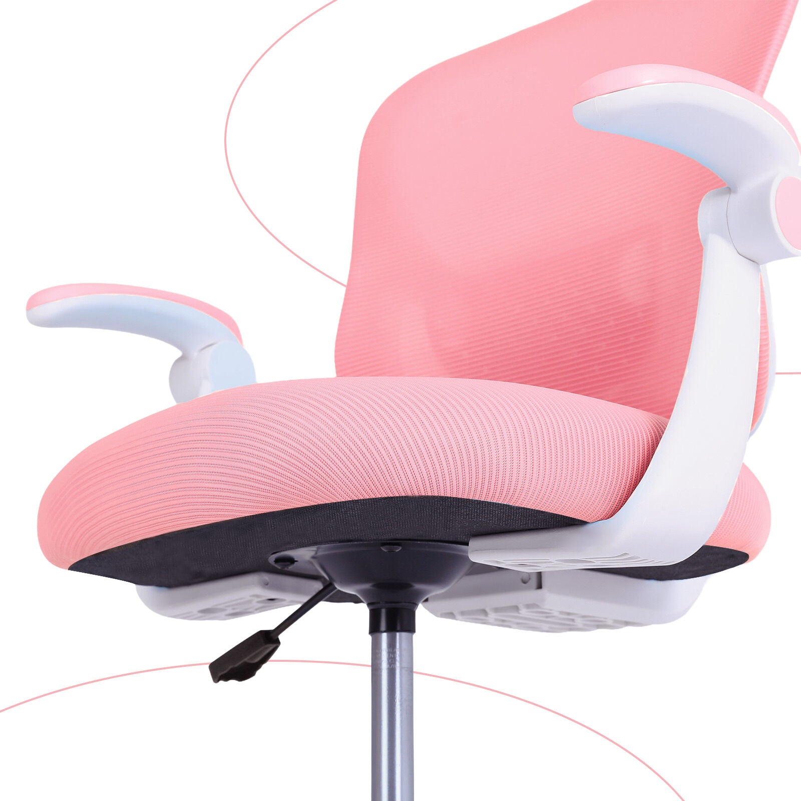 Kids Desk Chair - Children Office Study Seat with Footrest CILO - Pink V274-FT-OC-2615-FPK