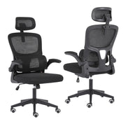 Work Office Chair - Lumber Support, Flip-up Armrest, Adjustable Headrest SITIO - Black V274-FT-OC-2656A-BK