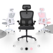 Work Office Chair - Lumber Support, Flip-up Armrest, Adjustable Headrest SITIO - Black V274-FT-OC-2656A-BK