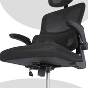 Work Office Chair - Lumber Support, Flip-up Armrest, Adjustable Headrest SITIO - Black V274-FT-OC-2656A-BK