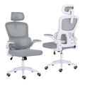 Work Office Chair - Lumber Support, Flip-up Armrest, Adjustable Headrest SITIO - GREY V274-FT-OC-2656A-WHGY