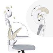 Work Office Chair - Lumber Support, Flip-up Armrest, Adjustable Headrest SITIO - GREY V274-FT-OC-2656A-WHGY