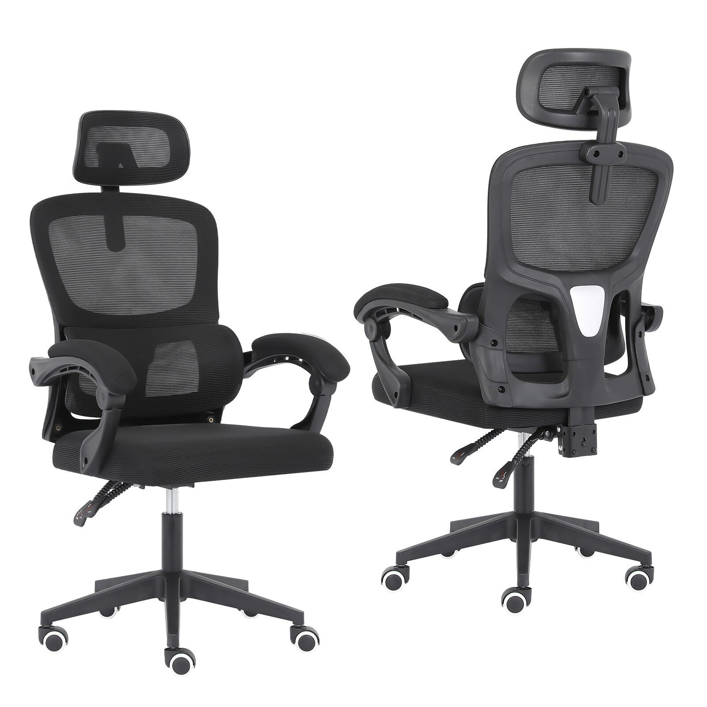 Ergonomic Reclining Office Chair - Lumbar Support, Adjustable Headrest VELTRA - BLACK V274-FT-OC-2656B-BK