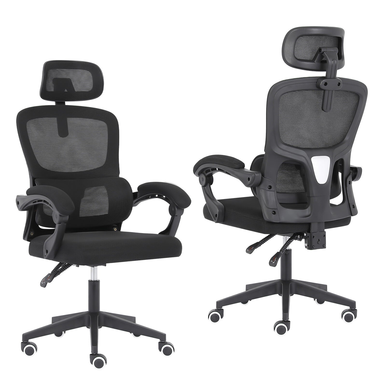 Ergonomic Reclining Office Chair - Lumbar Support, Adjustable Headrest VELTRA - BLACK V274-FT-OC-2656B-BK