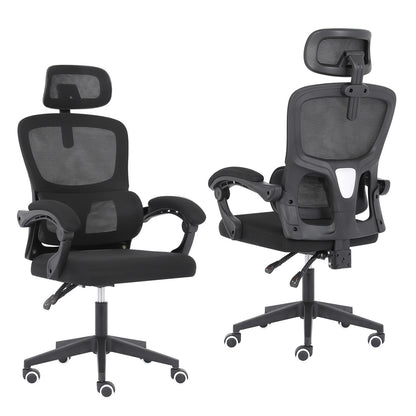 Ergonomic Reclining Office Chair - Lumbar Support, Adjustable Headrest VELTRA - BLACK V274-FT-OC-2656B-BK