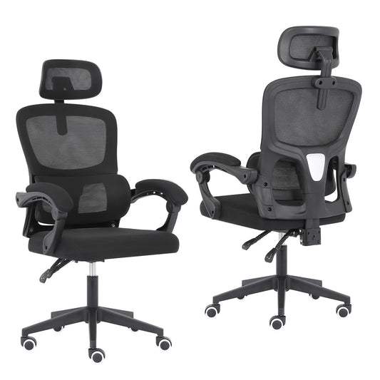 Ergonomic Reclining Office Chair - Lumbar Support, Adjustable Headrest VELTRA - BLACK V274-FT-OC-2656B-BK