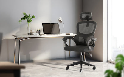 Ergonomic Reclining Office Chair - Lumbar Support, Adjustable Headrest VELTRA - BLACK V274-FT-OC-2656B-BK