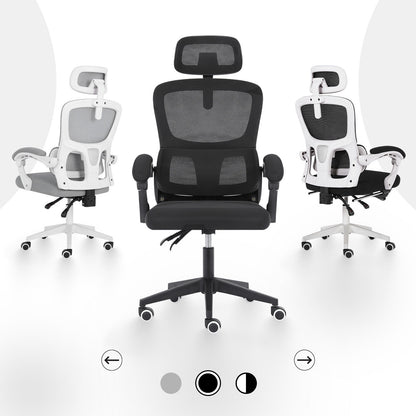Ergonomic Reclining Office Chair - Lumbar Support, Adjustable Headrest VELTRA - BLACK V274-FT-OC-2656B-BK