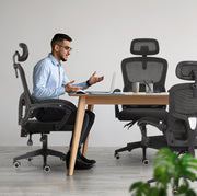Ergonomic Reclining Office Chair - Lumbar Support, Adjustable Headrest VELTRA - BLACK V274-FT-OC-2656B-BK