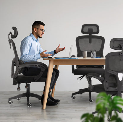 Ergonomic Reclining Office Chair - Lumbar Support, Adjustable Headrest VELTRA - BLACK V274-FT-OC-2656B-BK