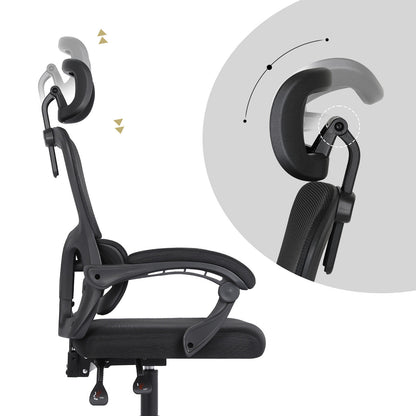 Ergonomic Reclining Office Chair - Lumbar Support, Adjustable Headrest VELTRA - BLACK V274-FT-OC-2656B-BK