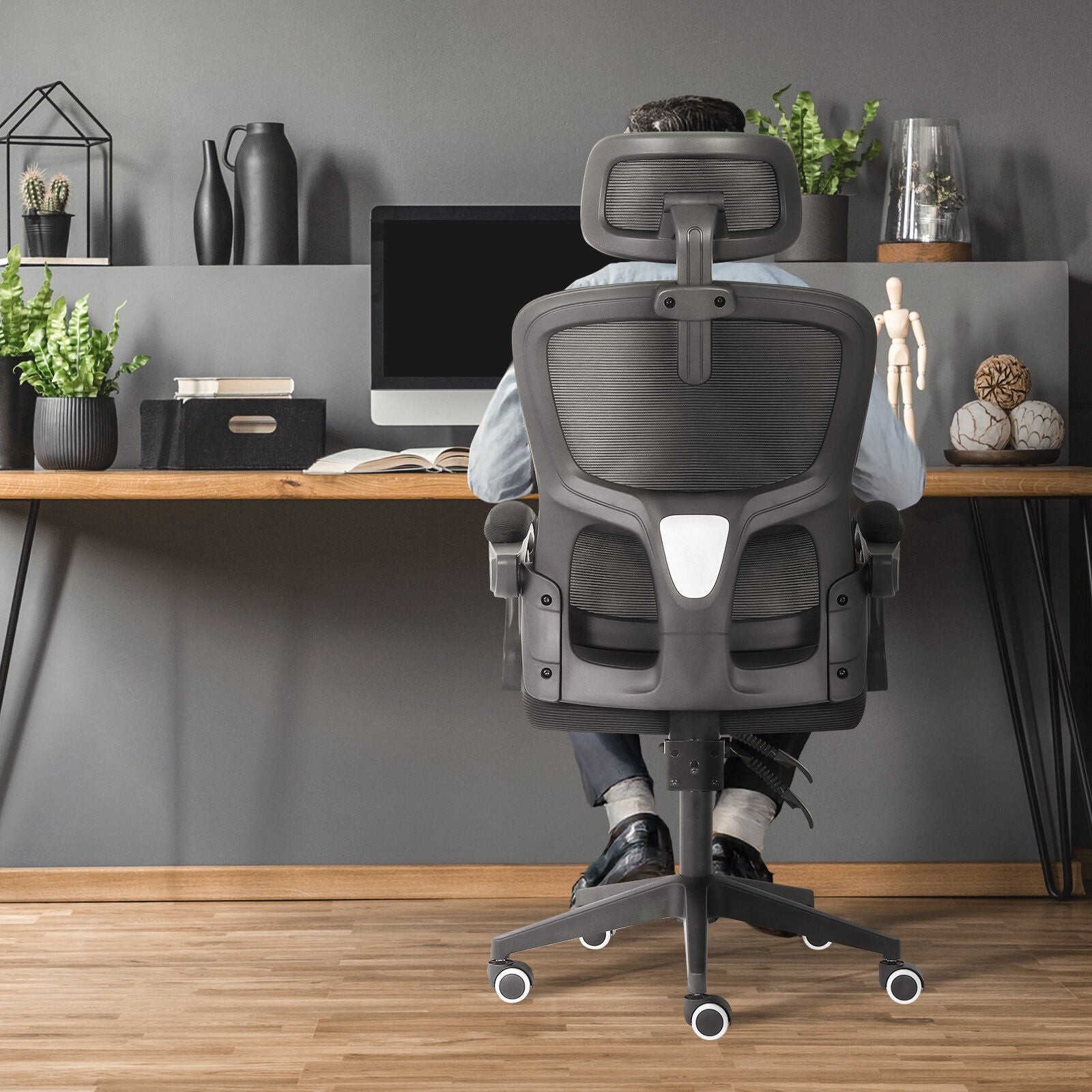 Ergonomic Reclining Office Chair - Lumbar Support, Adjustable Headrest VELTRA - BLACK V274-FT-OC-2656B-BK