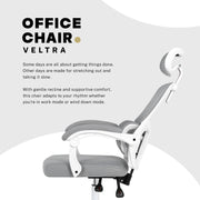 Ergonomic Reclining Office Chair - Lumbar Support, Adjustable Headrest VELTRA - GREY V274-FT-OC-2656B-WHGY
