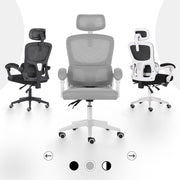 Ergonomic Reclining Office Chair - Lumbar Support, Adjustable Headrest VELTRA - GREY V274-FT-OC-2656B-WHGY