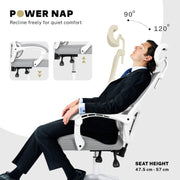 Ergonomic Reclining Office Chair - Lumbar Support, Adjustable Headrest VELTRA - GREY V274-FT-OC-2656B-WHGY