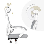 Ergonomic Reclining Office Chair - Lumbar Support, Adjustable Headrest VELTRA - GREY V274-FT-OC-2656B-WHGY