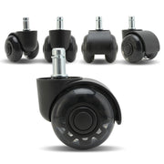 5X 2'' Twin Wheel Office Chair Casters - Slient Smooth, 11x22mm Stem V274-FT-OCA-WH2-5PCS