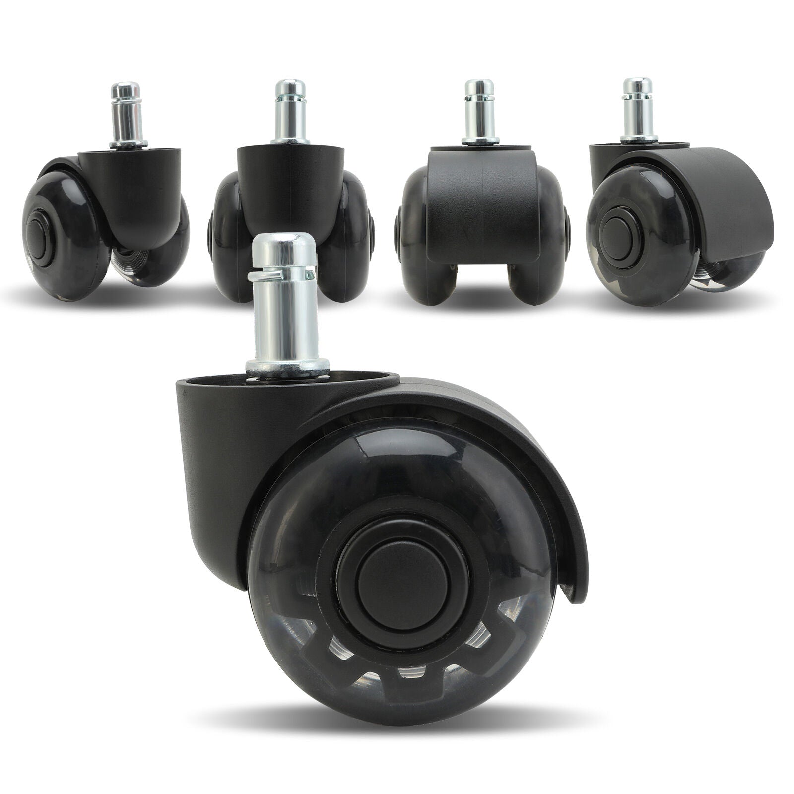 5X 2'' Twin Wheel Office Chair Casters - Slient Smooth, 11x22mm Stem V274-FT-OCA-WH2-5PCS