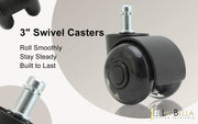 5X 2'' Twin Wheel Office Chair Casters - Slient Smooth, 11x22mm Stem V274-FT-OCA-WH2-5PCS