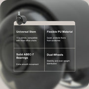 5X 2'' Twin Wheel Office Chair Casters - Slient Smooth, 11x22mm Stem V274-FT-OCA-WH2-5PCS