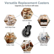 5X 3'' Rollerblade Style Wheels Office Chair Casters - Slient Smooth, 11x22mm Stem V274-FT-OCA-WH3-5PCS