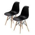 2X Retro Dining Cafe Chair DSW BLACK V274-FT-PP623-BK2