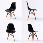 2X Retro Dining Cafe Chair DSW BLACK V274-FT-PP623-BK2