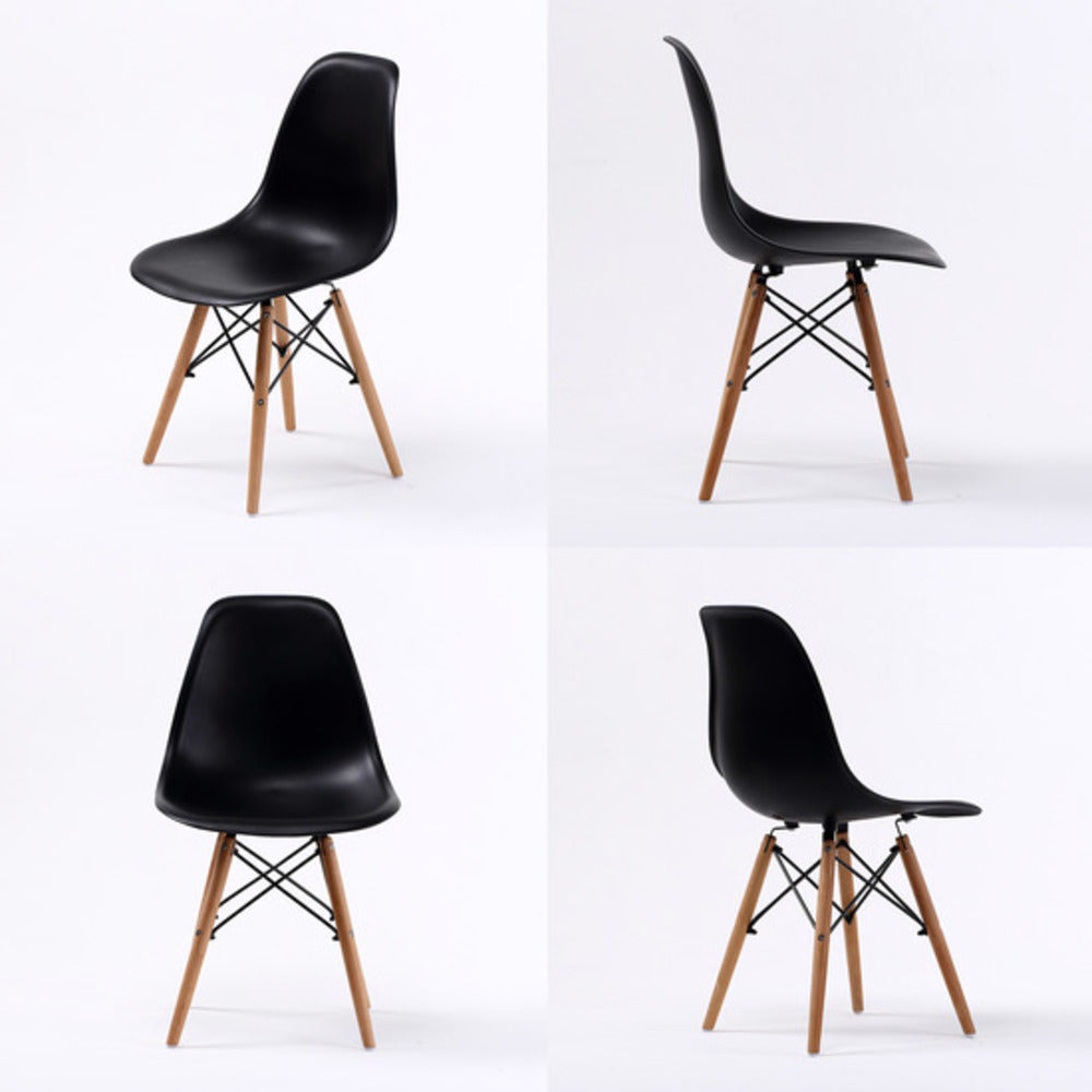 2X Retro Dining Cafe Chair DSW BLACK V274-FT-PP623-BK2