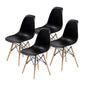 4X Retro Dining Cafe Chair DSW BLACK V274-FT-PP623-BK4