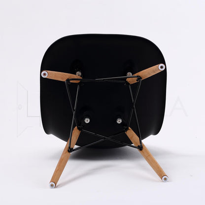 4X Retro Dining Cafe Chair DSW BLACK V274-FT-PP623-BK4
