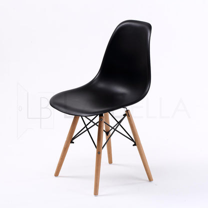 4X Retro Dining Cafe Chair DSW BLACK V274-FT-PP623-BK4