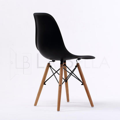 4X Retro Dining Cafe Chair DSW BLACK V274-FT-PP623-BK4