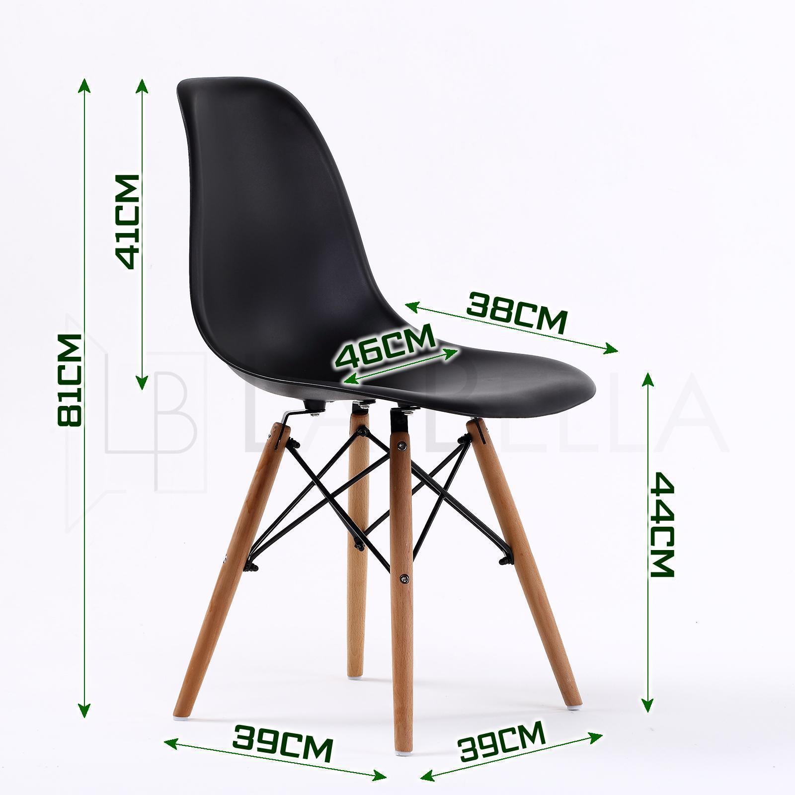 4X Retro Dining Cafe Chair DSW BLACK V274-FT-PP623-BK4