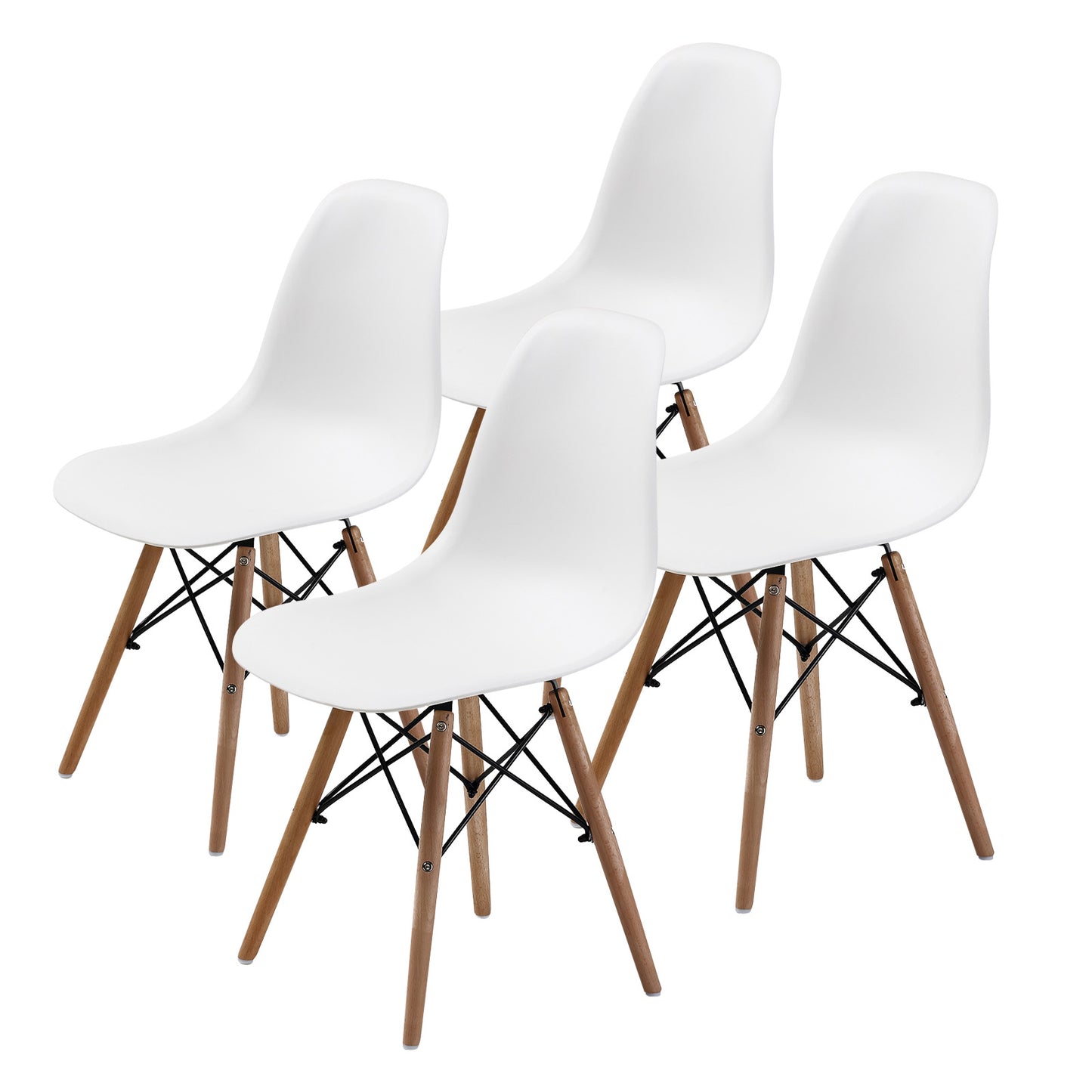 4X Retro Dining Cafe Chair DSW WHITE V274-FT-PP623-WH4