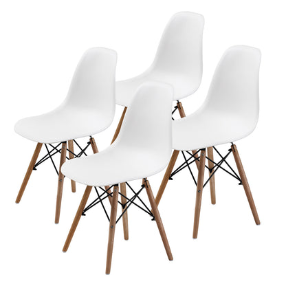 4X Retro Dining Cafe Chair DSW WHITE V274-FT-PP623-WH4