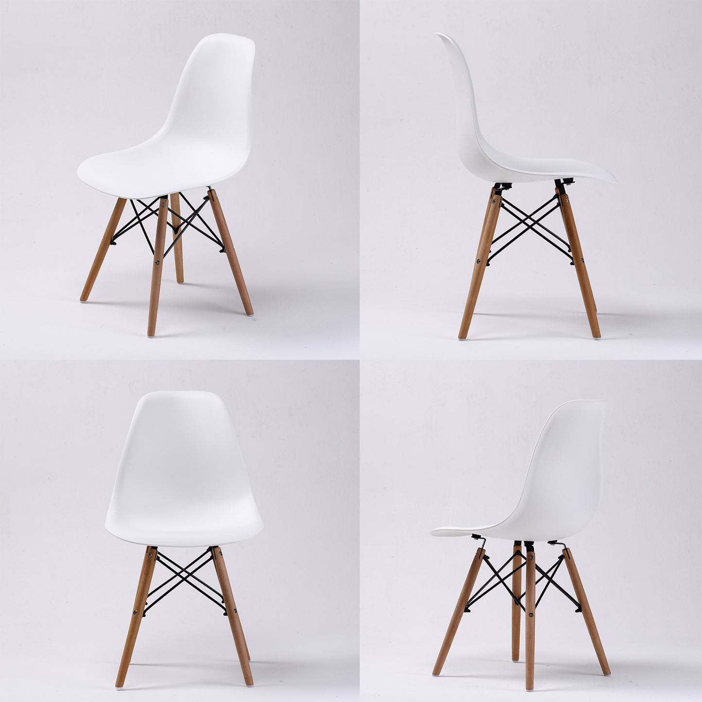 4X Retro Dining Cafe Chair DSW WHITE V274-FT-PP623-WH4