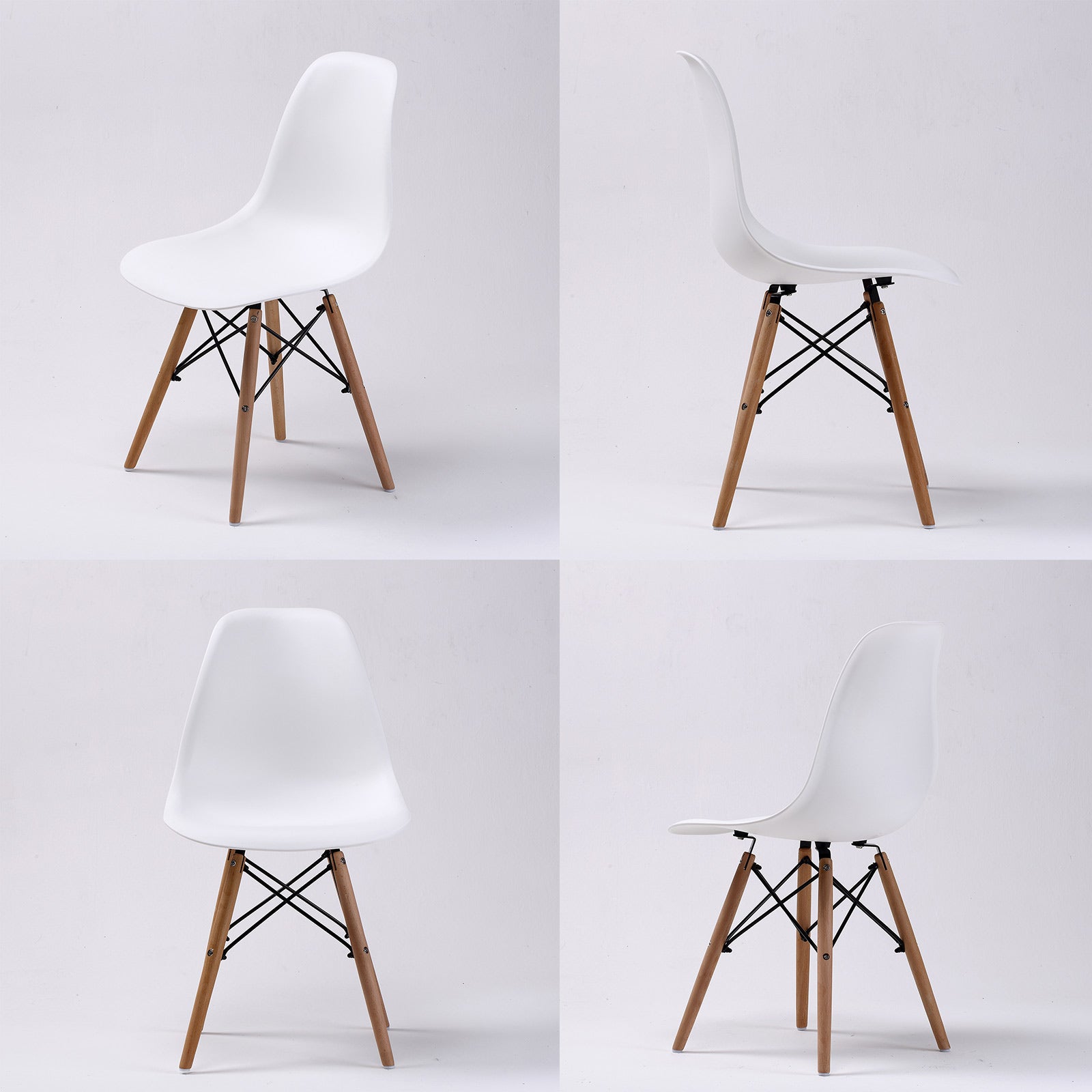 4X Retro Dining Cafe Chair DSW WHITE V274-FT-PP623-WH4