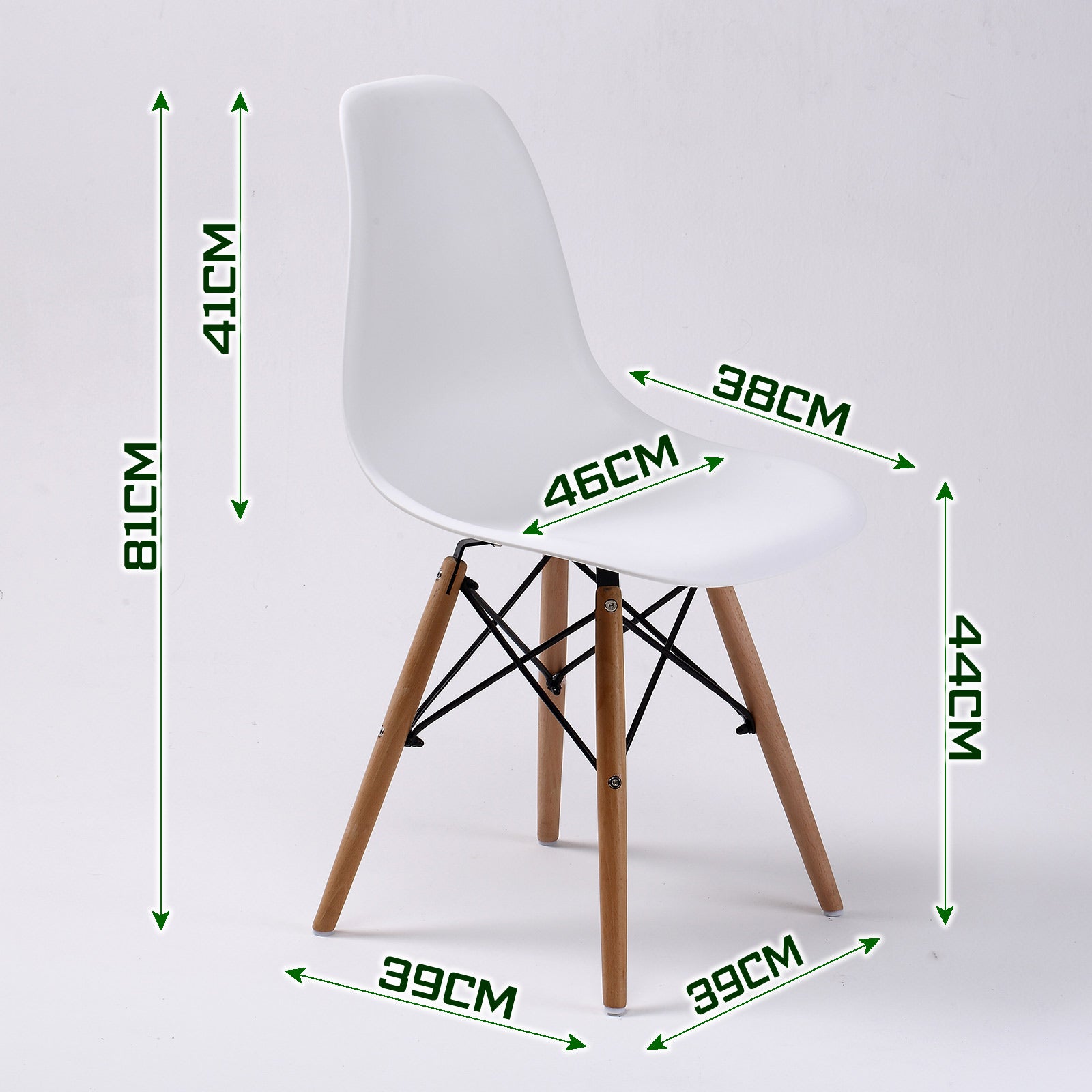 4X Retro Dining Cafe Chair DSW WHITE V274-FT-PP623-WH4