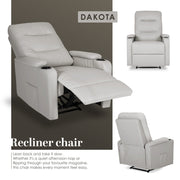 Home Recliner Chair - PU Leather Sofa Lounge Armchair DAKOTA GREY V274-FT-RC-6201PU-LGY