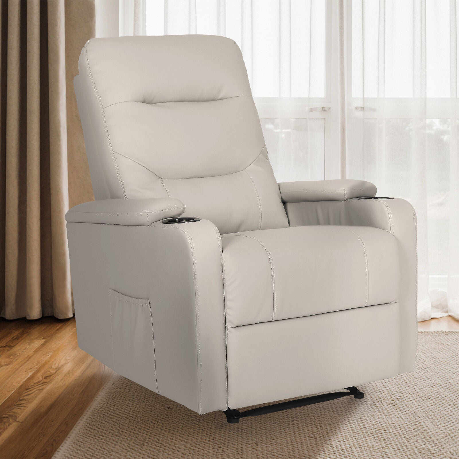 Home Recliner Chair - PU Leather Sofa Lounge Armchair DAKOTA GREY V274-FT-RC-6201PU-LGY