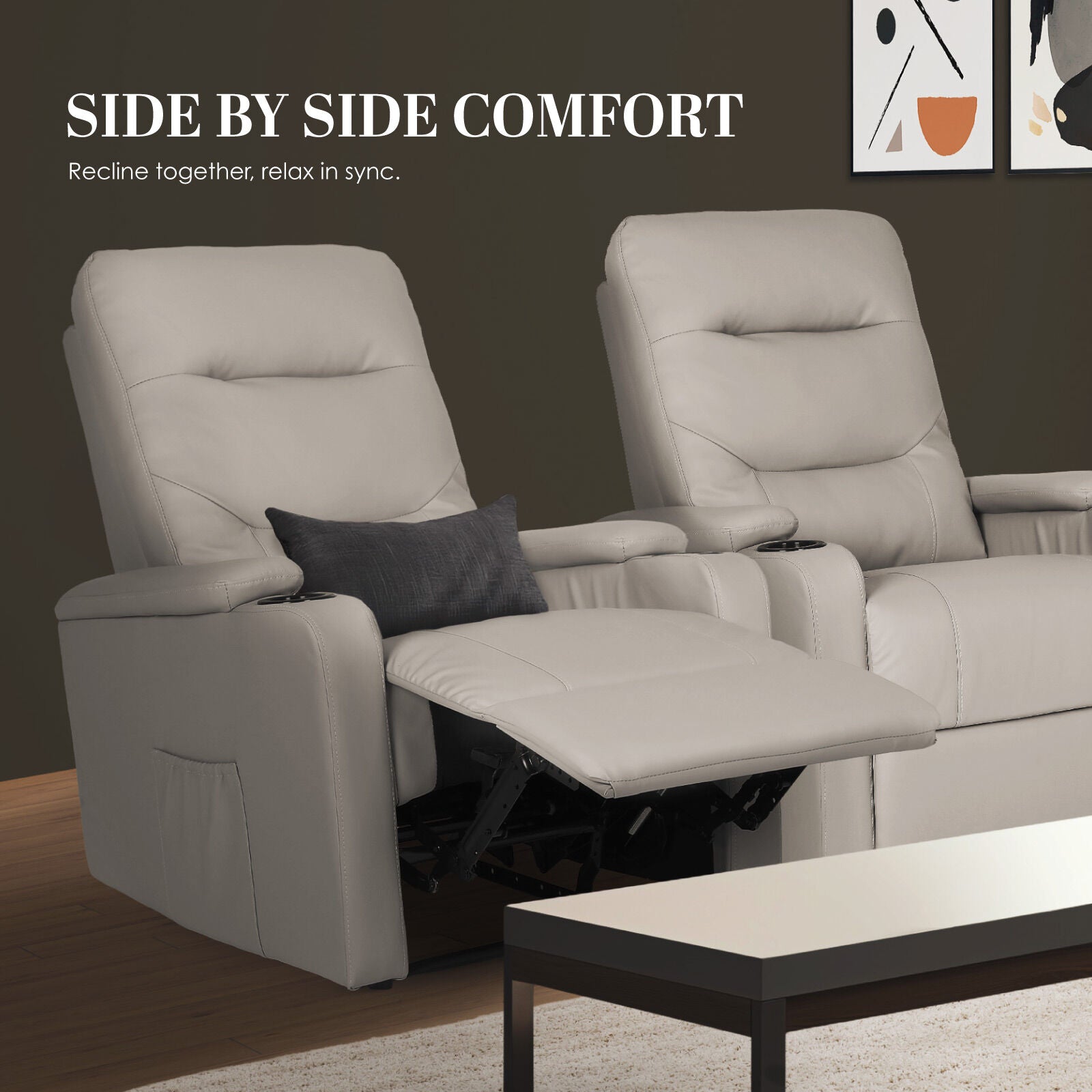 Home Recliner Chair - PU Leather Sofa Lounge Armchair DAKOTA GREY V274-FT-RC-6201PU-LGY