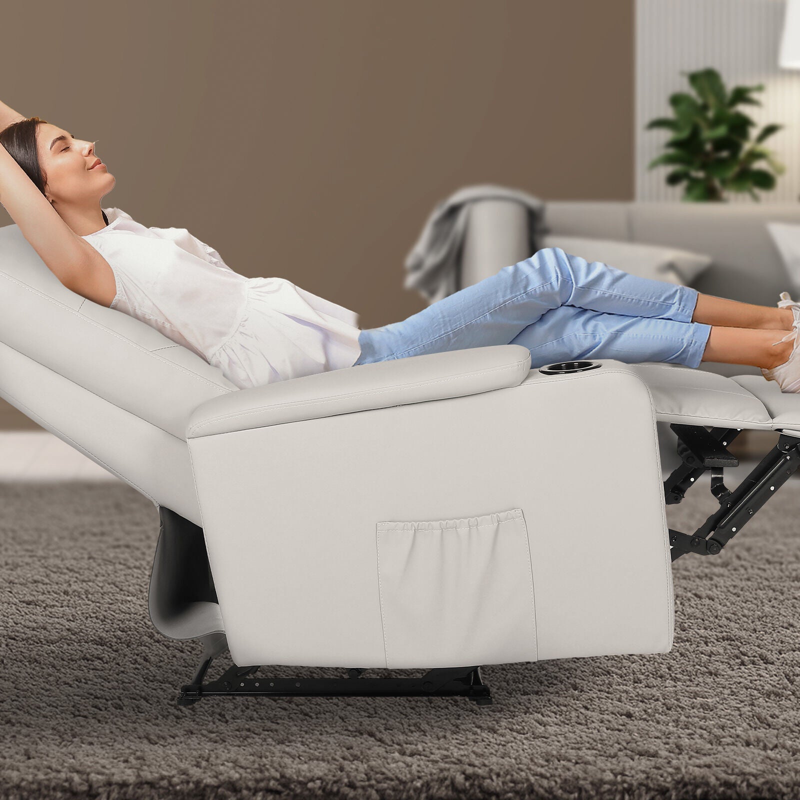 Home Recliner Chair - PU Leather Sofa Lounge Armchair DAKOTA GREY V274-FT-RC-6201PU-LGY