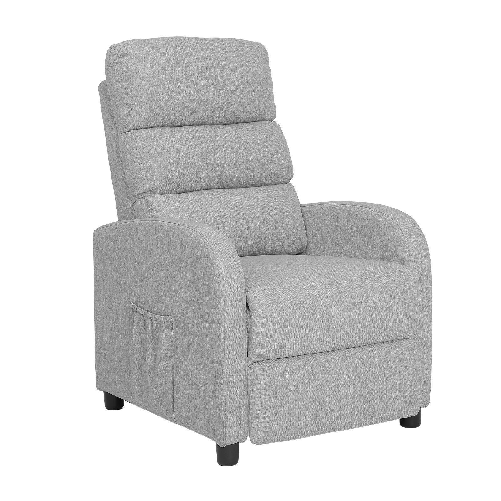 Home Recliner Chair - Linen Fabric Sofa Lounge Armchair SHILOH GREY V274-FT-RC-6501FA-GY